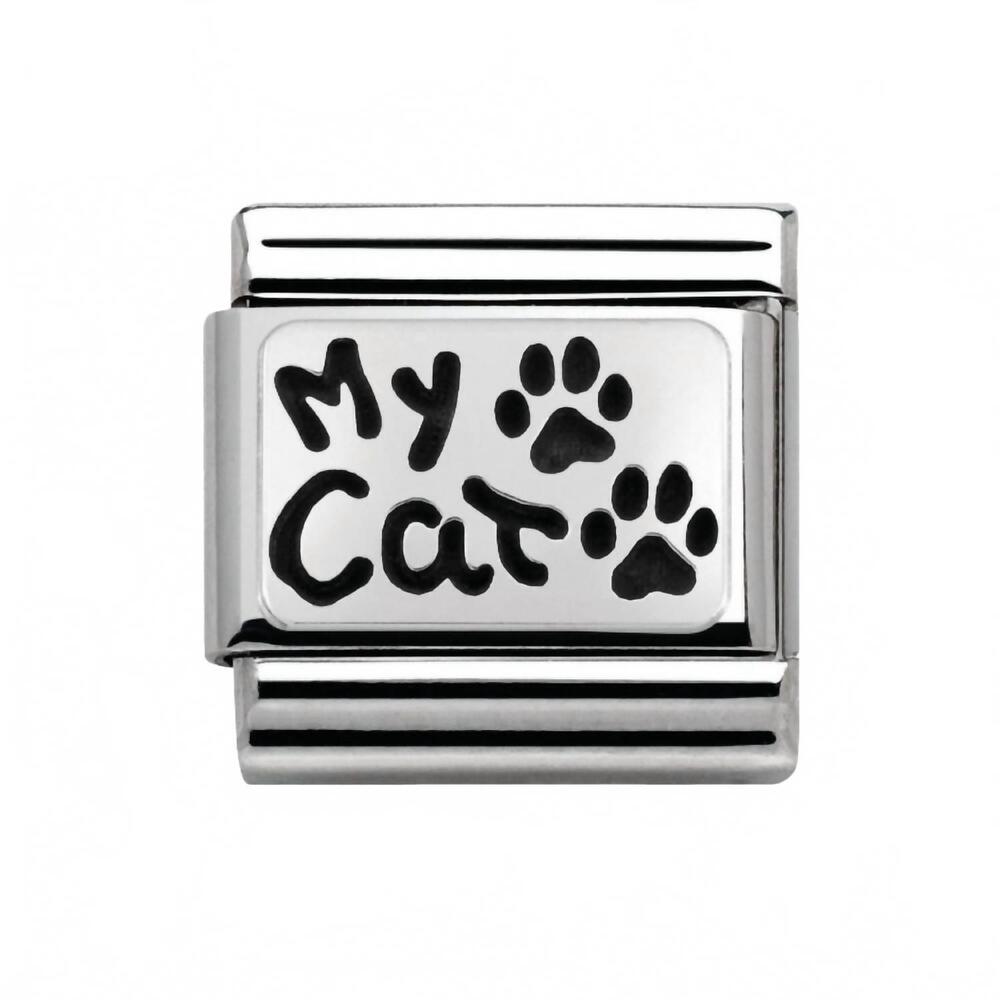 NEW NOMINATION unisex animals links bracelet in my cat silver